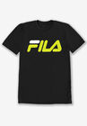 FILA® Short-Sleeve Logo Tee, BLACK LIME, hi-res image number 0