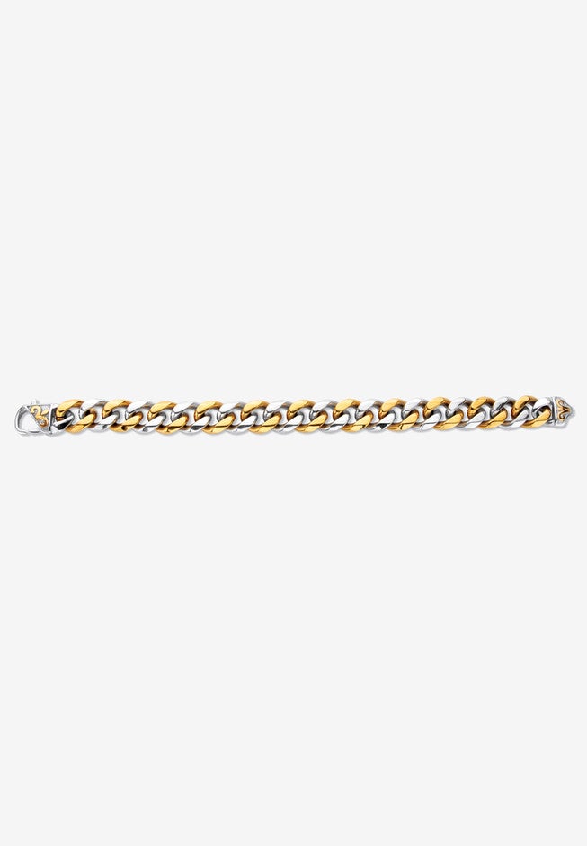 Men'S Yellow Gold Ion Plated Stainless Curb Link Bracelet (14Mm), 10 Inches, , alternate image number 3
