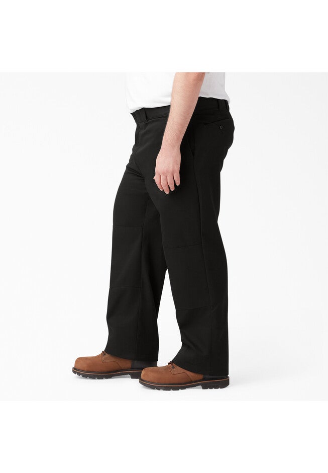 Loose Fit Double Knee Work Pants Casual Pants, BLACK, hi-res image number null