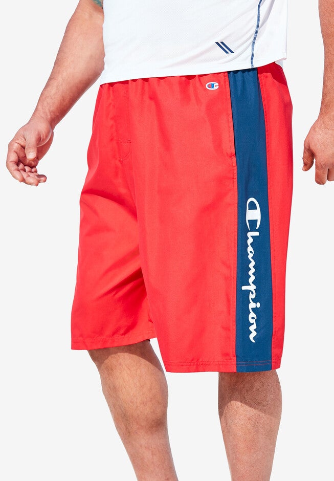 Champion® Contrast Logo Swim Trunk, SCARLET NAVY, hi-res image number null