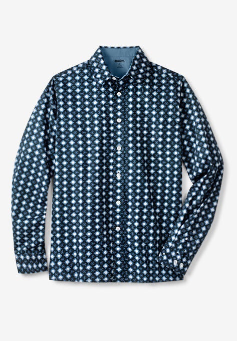 Poplin Button-Down Shirt, BLACK GEO, hi-res image number null