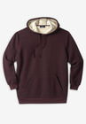 Sherpa-Lined Thermal Waffle Pullover Hoodie, HEATHER BORDEAUX, hi-res image number null