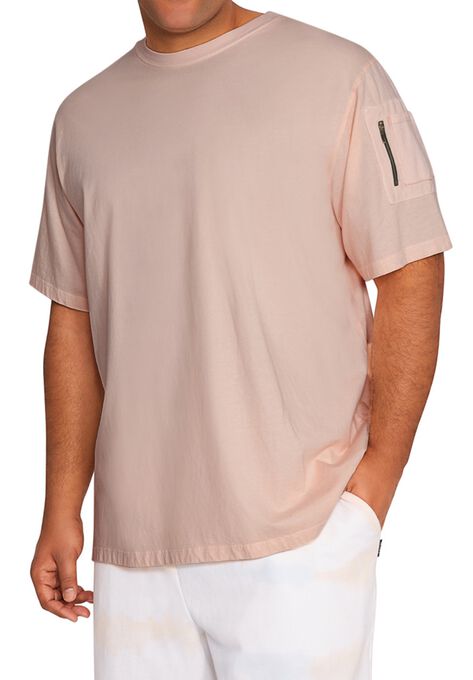 MVP Collections® Cargo Zipper Pocket Tee, PINK, hi-res image number null