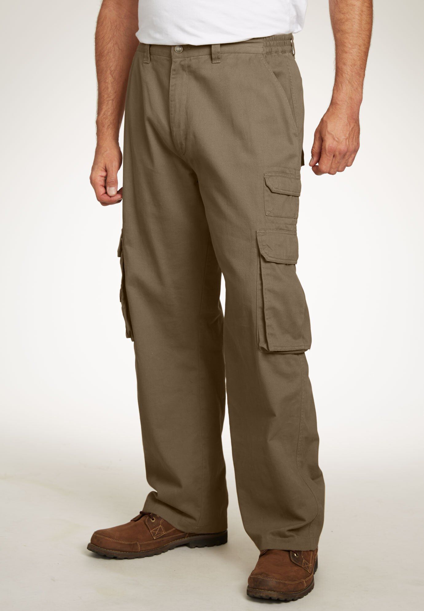 Elastic waistband side pockets single layer pants
