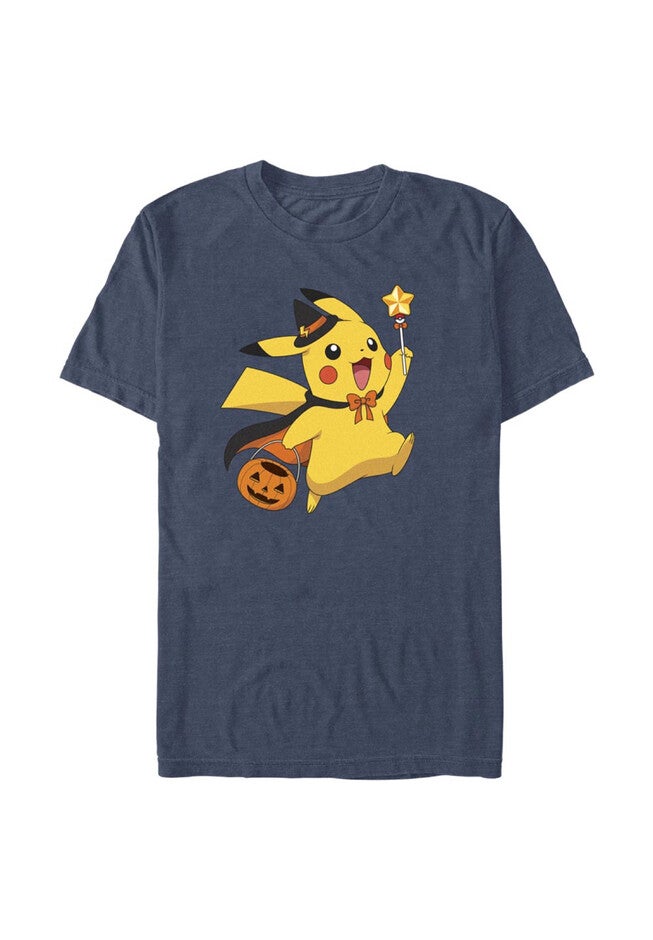 Pikachu D Wizard Tee, NAVY HEATHER, hi-res image number 0