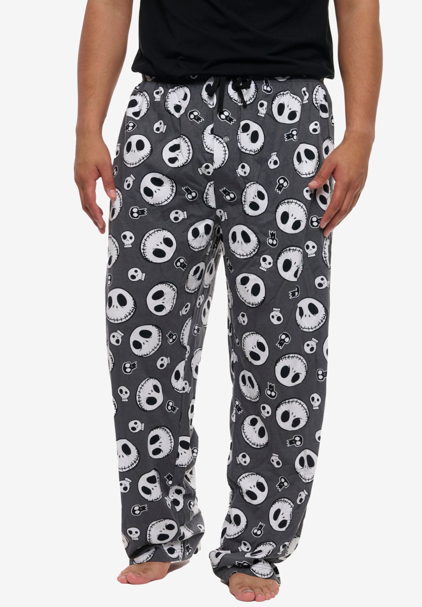 Jack Skellington Pajama Pants Lounge Wear Nightmare Before Christmas, GRAY, hi-res image number 0