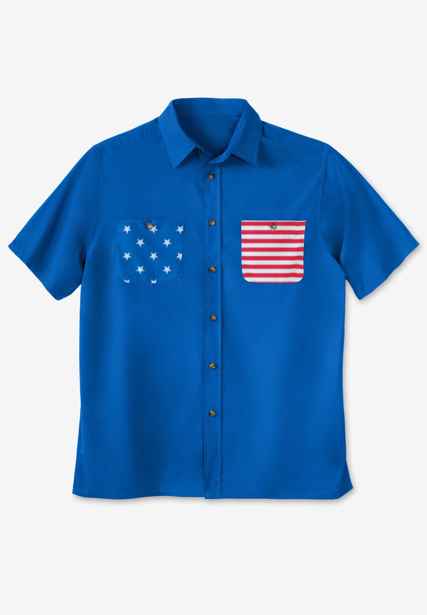 Short Sleeve American Sport Shirt, ROYAL FLAG, alternate image number 2