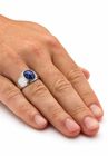 Silver Tone Blue Lucite Ring, , alternate image number null