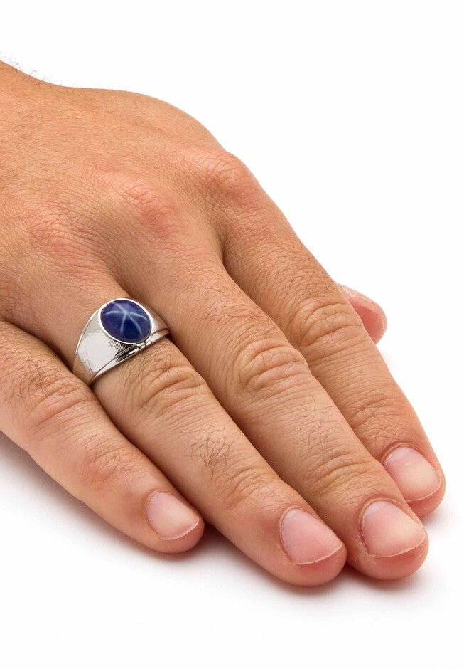 Silver Tone Blue Lucite Ring, , alternate image number 2