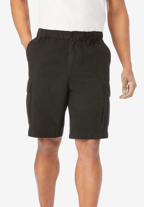 8" Moisture Wicking Cargo Shorts, BLACK, hi-res image number null