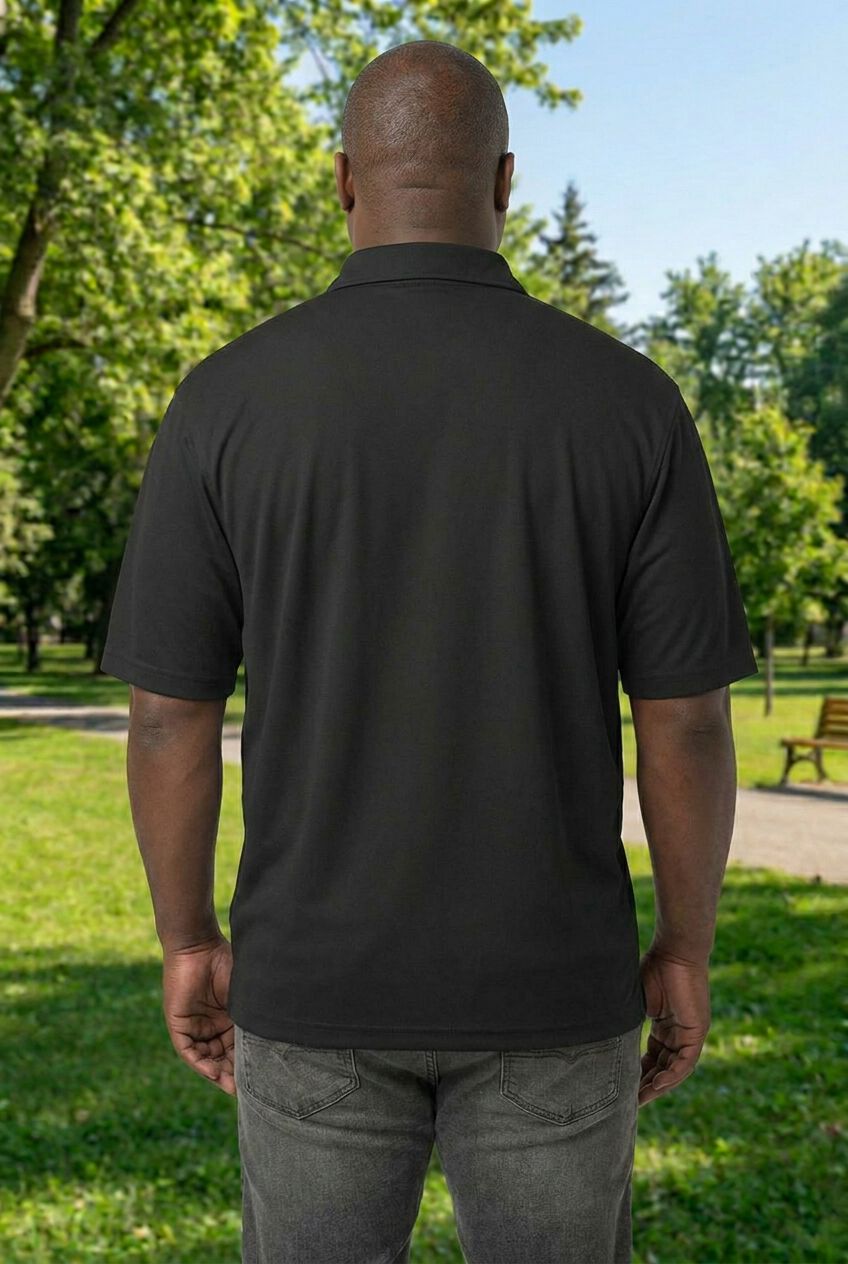 Big and Tall Americana Polo from KingSize, BLACK, alternate image number 3