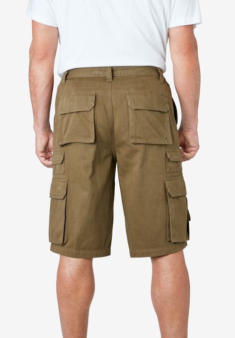 Boulder Creek® 12" Side-Elastic Stacked Cargo Pocket Shorts, , on-hover image number null