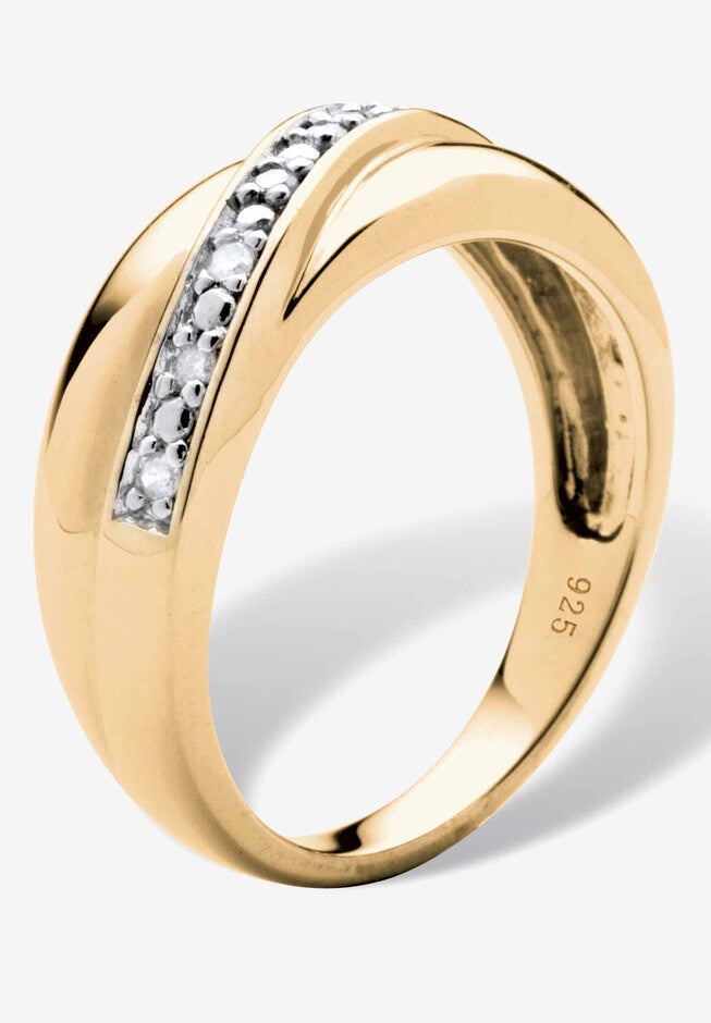 Men's Gold over Sterling Silver Diamond Wedding Band Ring (1/10 cttw), , on-hover image number null