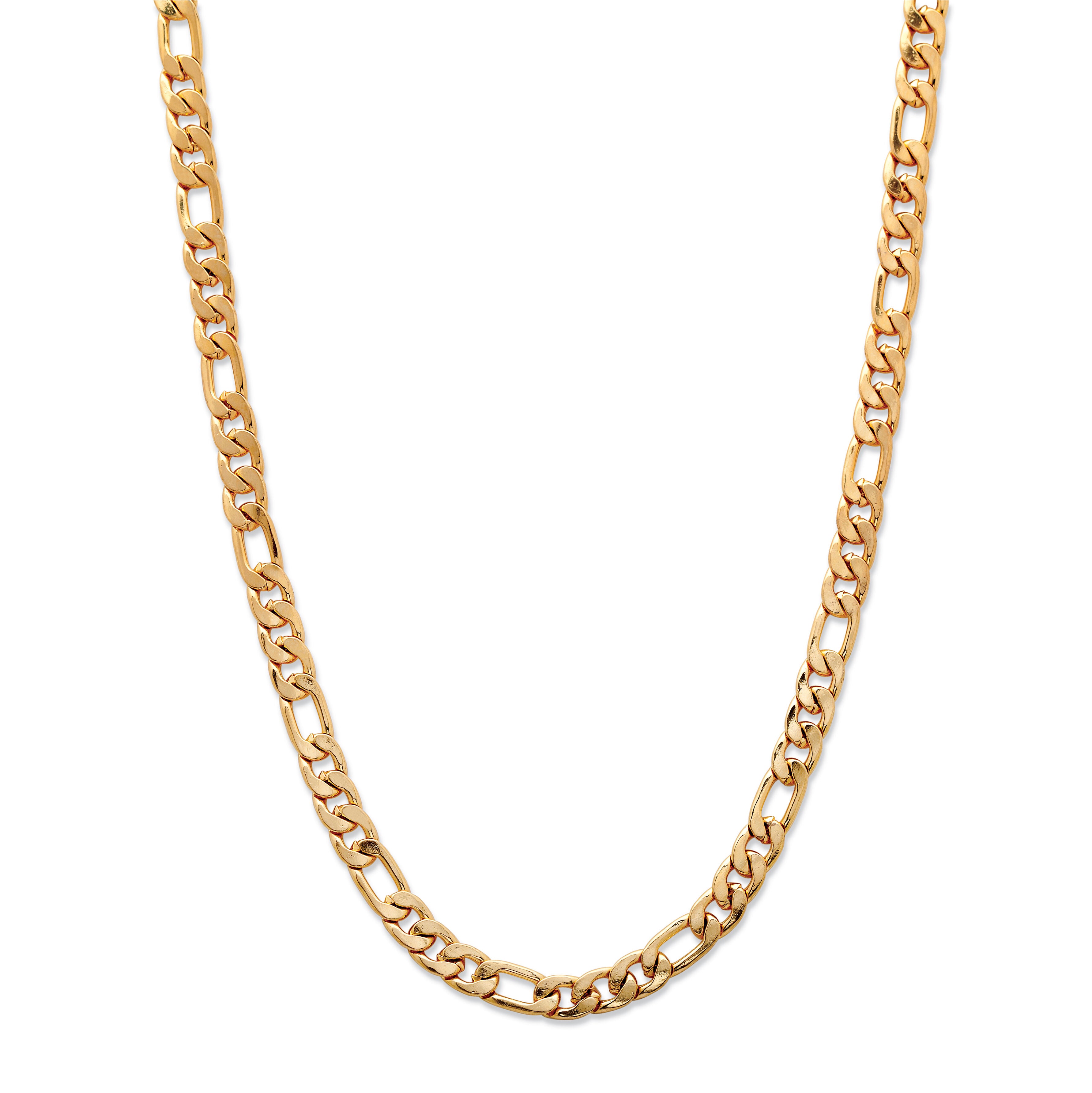 Men's Gold Ion-Plated Figaro-Link 6.5 mm Chain Necklace 22 inches, GOLD, hi-res image number 0