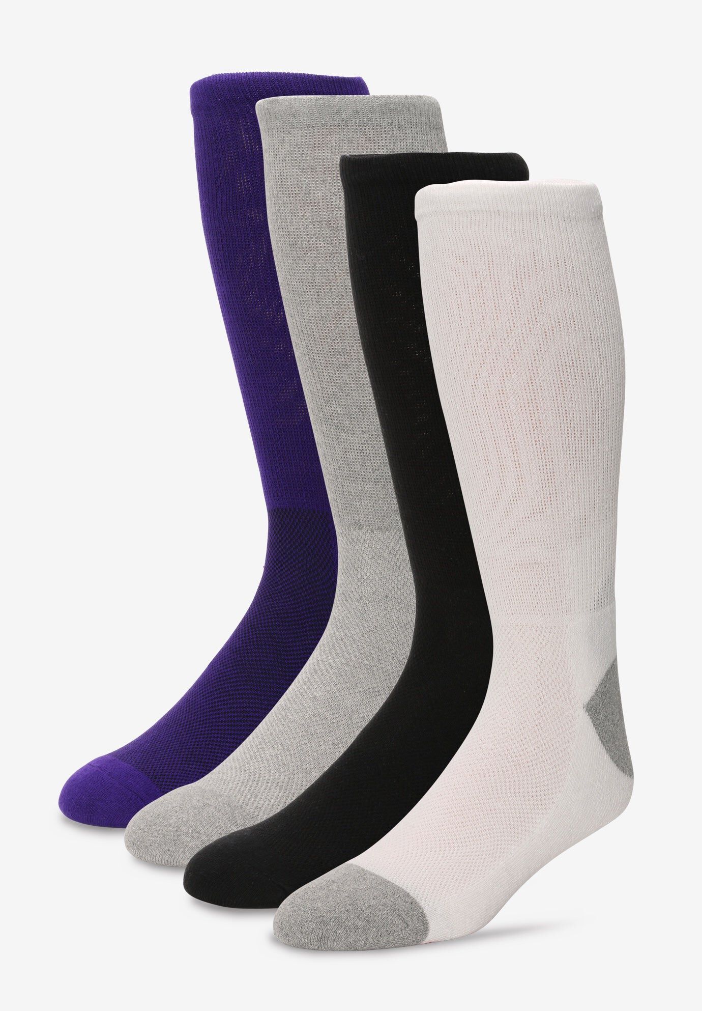 Hanes&reg; Casual Crew Socks, 4-pack, MULTI, hi-res image number 0