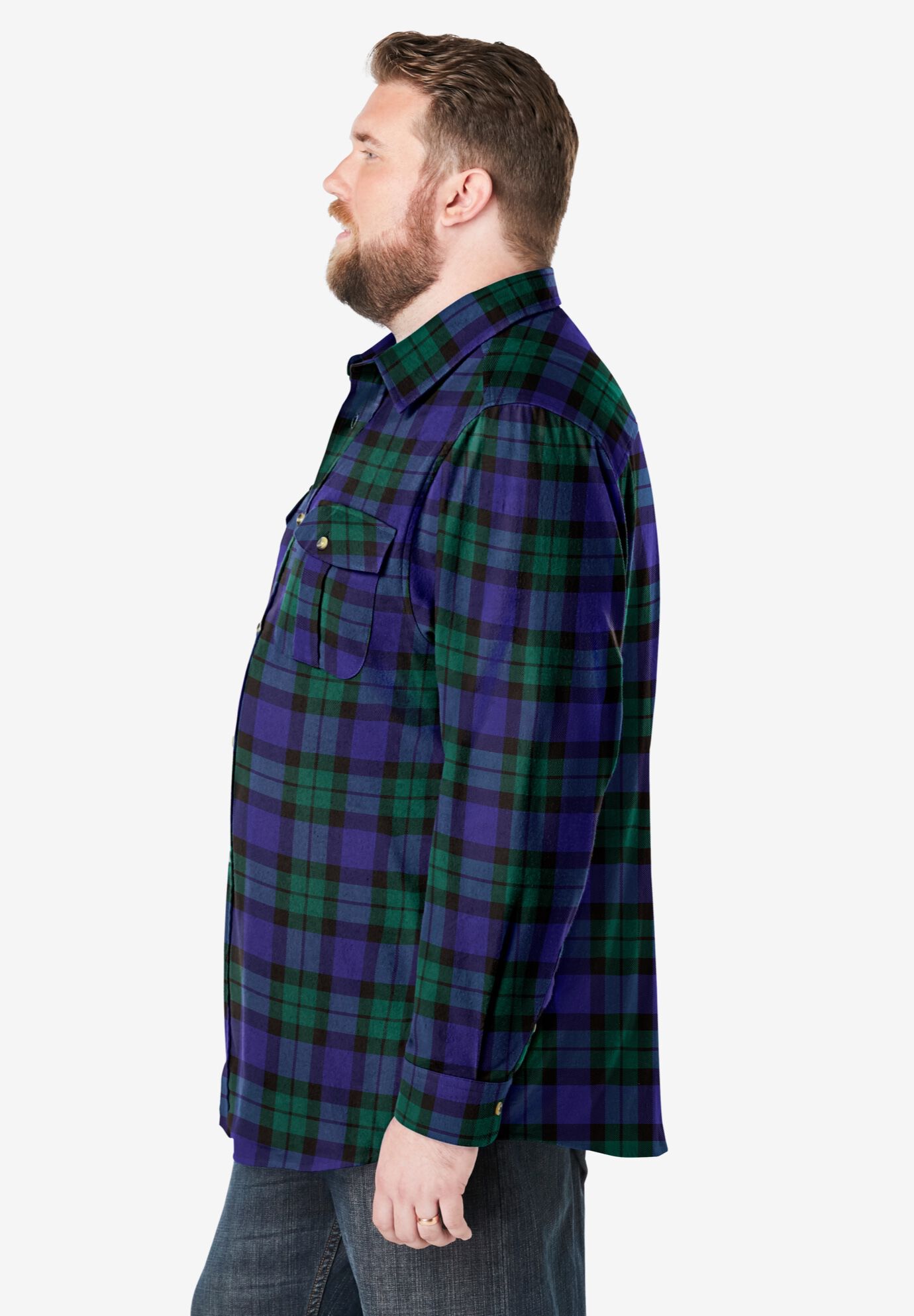 Signature Plaid Flannel Shirt, TARTAN PLAID, alternate image number 4