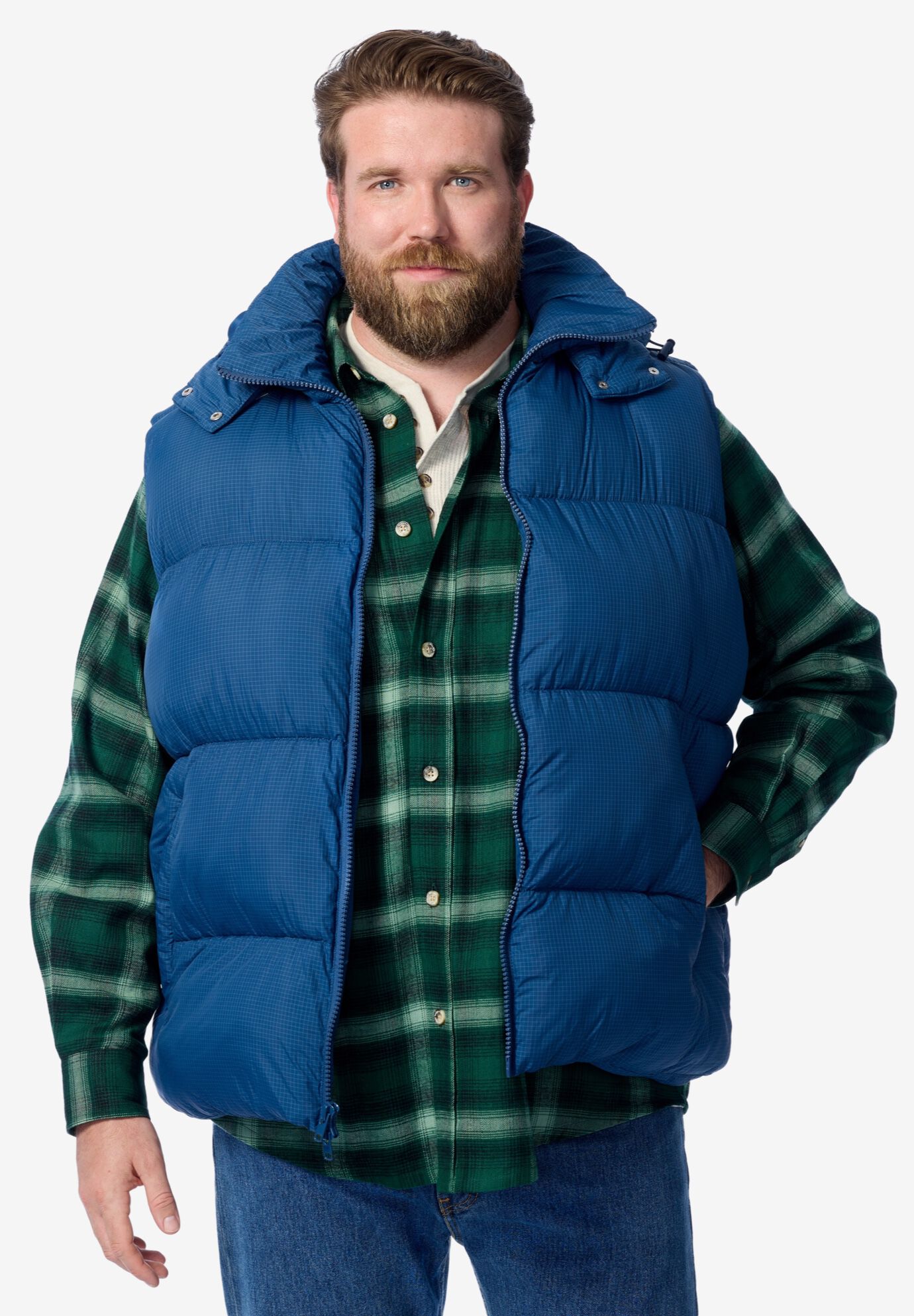 Quilted Puffer Vest, DARK BLUE, alternate image number 2