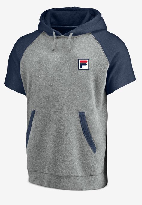 FILA® Short-Sleeve Hoodie, HEATHER GREY NAVY, hi-res image number null