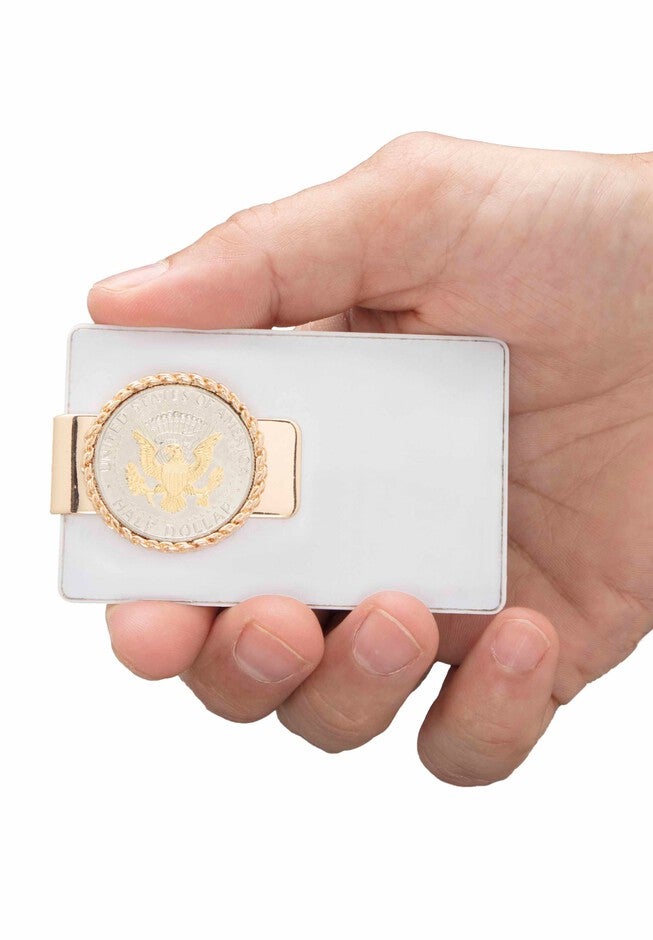 Goldtone Money Clip Round with Genuine Silver Coin, , alternate image number 2