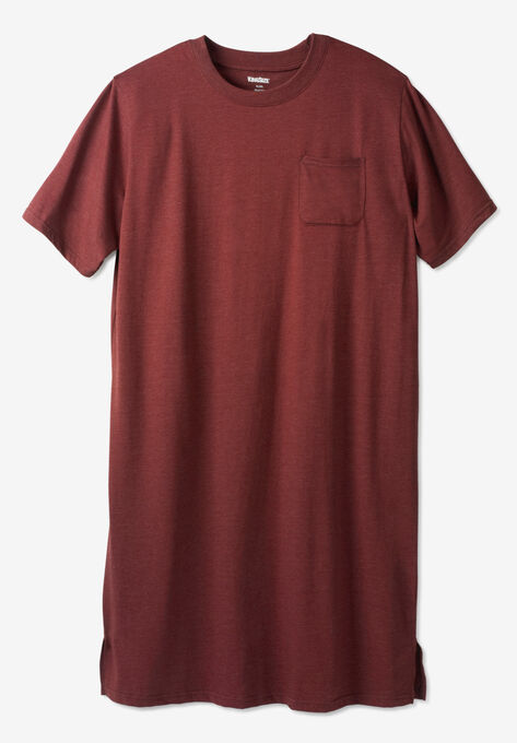 lightweight t-shirt nightshirt, HEATHER RICH BURGUNDY, hi-res image number null