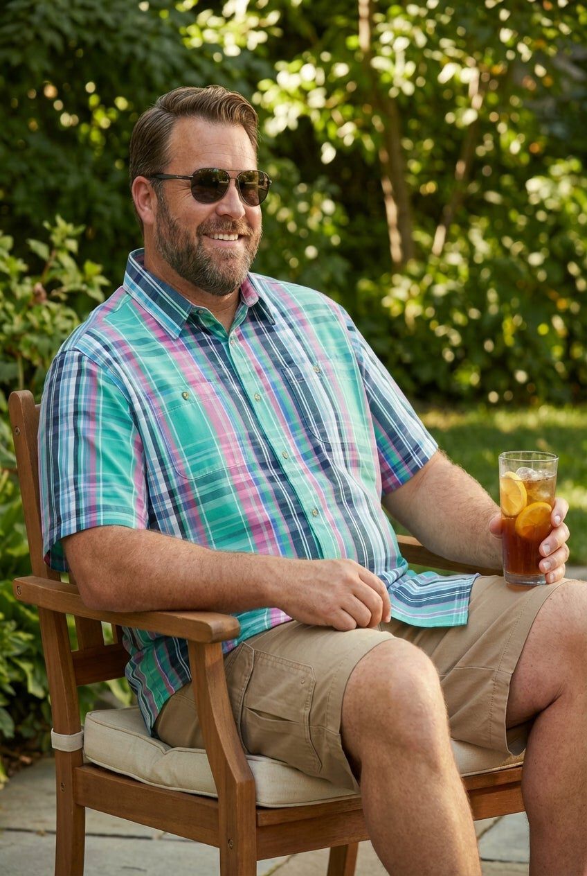 Plaid Wrinkle-Resistant Short Sleeve Button Down, TIDAL GREEN MADRAS, hi-res image number 0