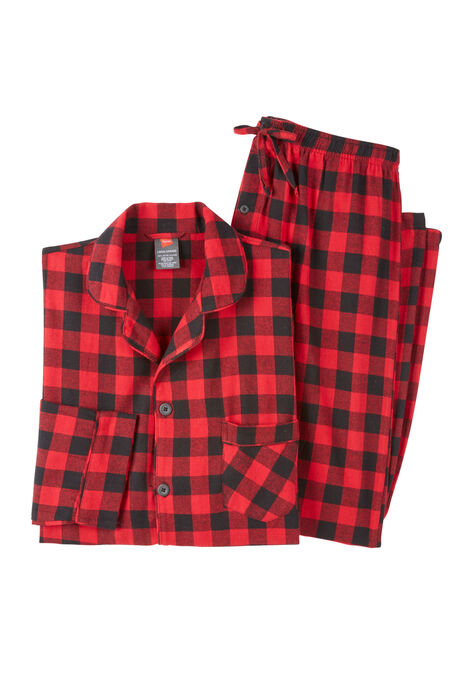 Hanes® Flannel Pajamas, RED BLACK, hi-res image number null