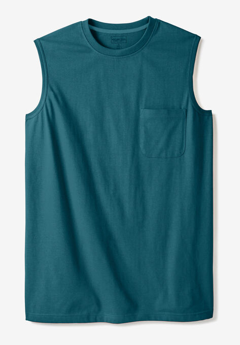 Boulder Creek® Heavyweight Pocket Muscle Tee, MIDNIGHT TEAL, hi-res image number null