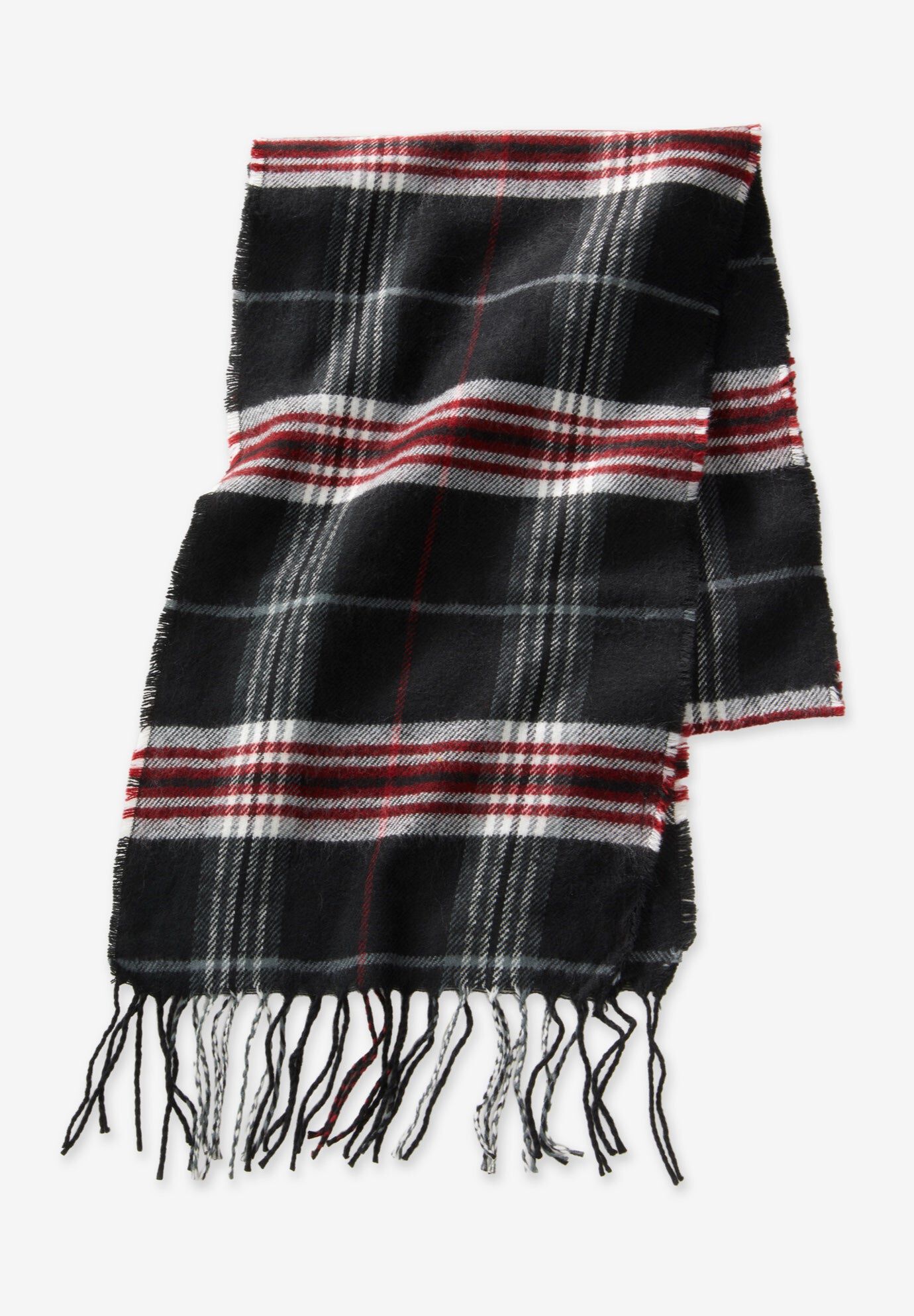Extra Long Scarf, BLACK WHITE PLAID, hi-res image number 0