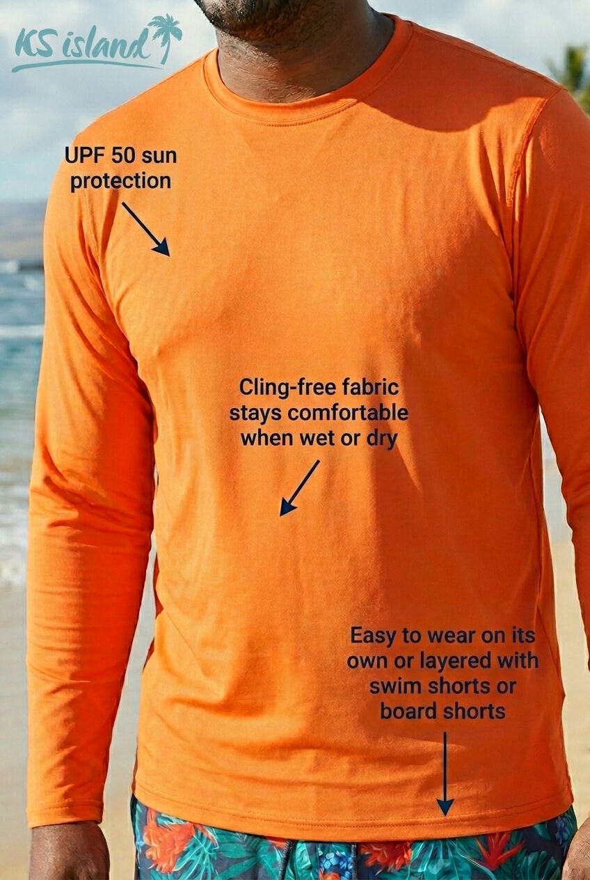 UPF 50 Long Sleeve Swim Top, ROYAL BLUE, on-hover image number 1