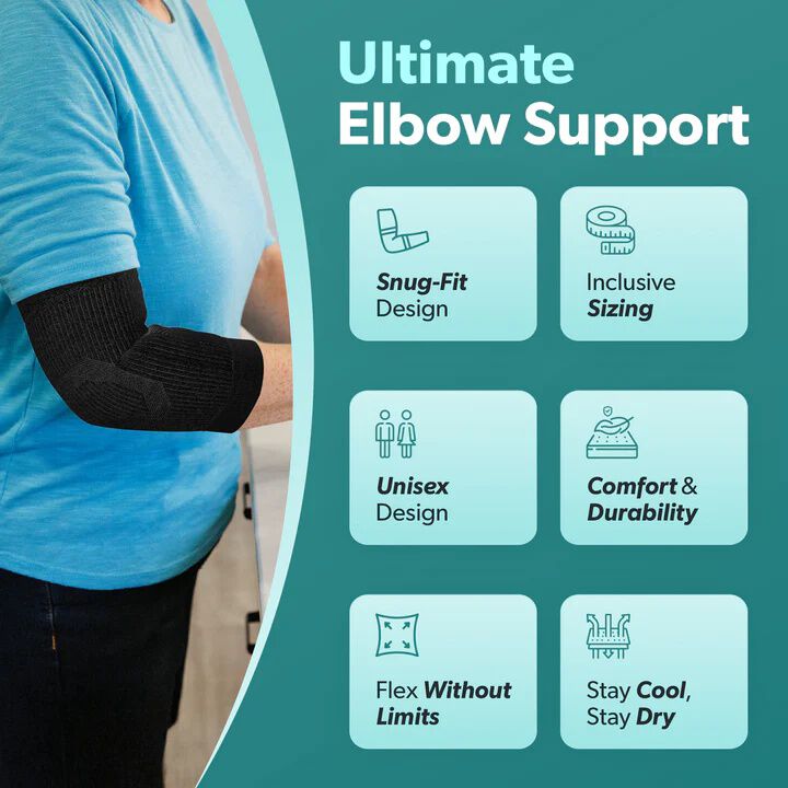 Comfort Elbow Sleeve, BLACK, alternate image number 3