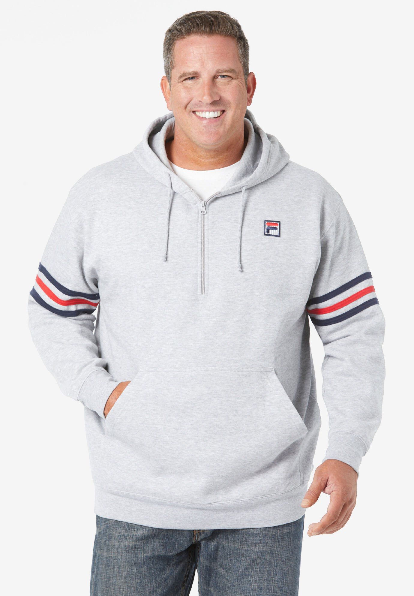 Fila&reg; Fleece Hoodie, HEATHER GREY, hi-res image number 0