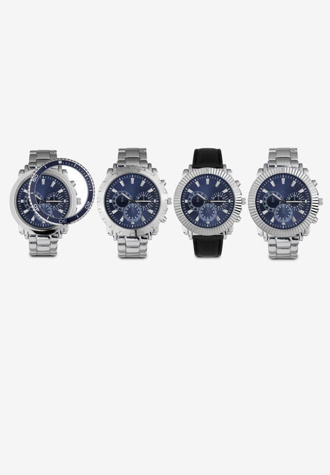 Silvertone/Black Watch Set, SILVER BLACK, hi-res image number null