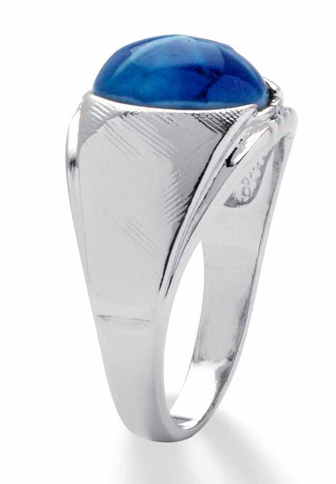 Silver Tone Blue Lucite Ring, , on-hover image number null