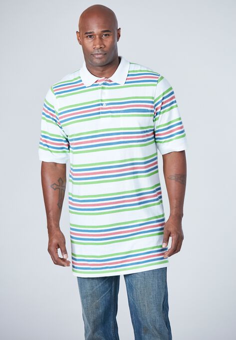 Liberty Blues™ Longer-Length Piqué Polo, Solids & Stripes, , alternate image number null