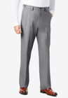 Relaxed Fit Wrinkle-Free Expandable Waist Plain Front Pants, GREY, hi-res image number null