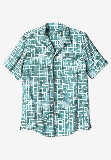 KS Island Printed Rayon Short-Sleeve Shirt, WATERCOLOR, hi-res image number null