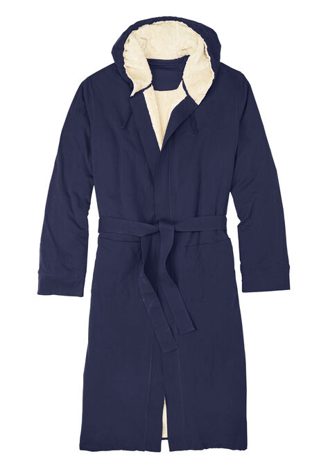Sherpa-Lined Robe, NAVY, hi-res image number null