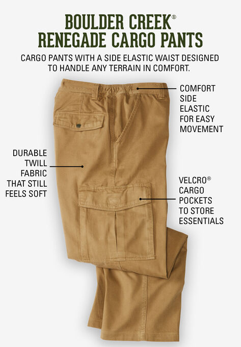 Boulder Creek® Renegade Side-Elastic Waist Cargo Pants, , alternate image number null