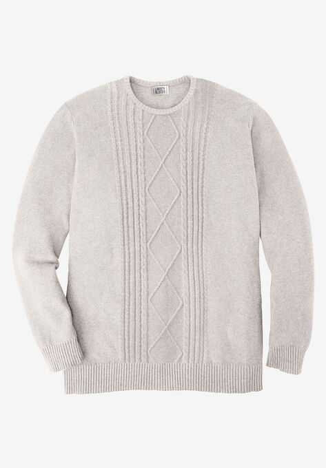 Liberty Blues™ Crewneck Cable Knit Sweater, SAND STONE, hi-res image number null