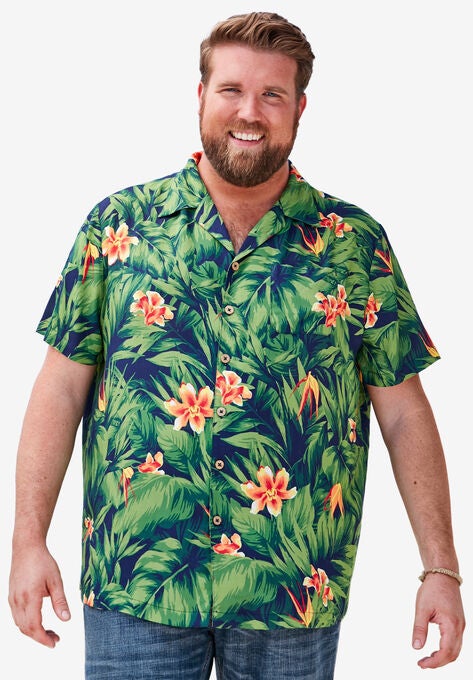 KS Island Printed Rayon Short-Sleeve Shirt, , alternate image number null