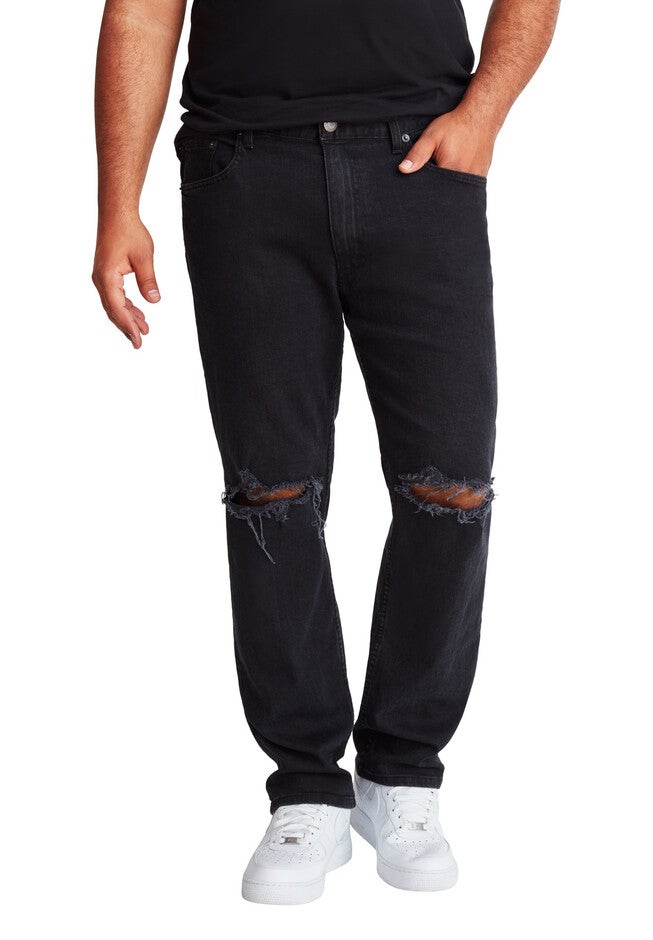 MVP Slit Knee Straight Leg Jeans, ONYX, hi-res image number null