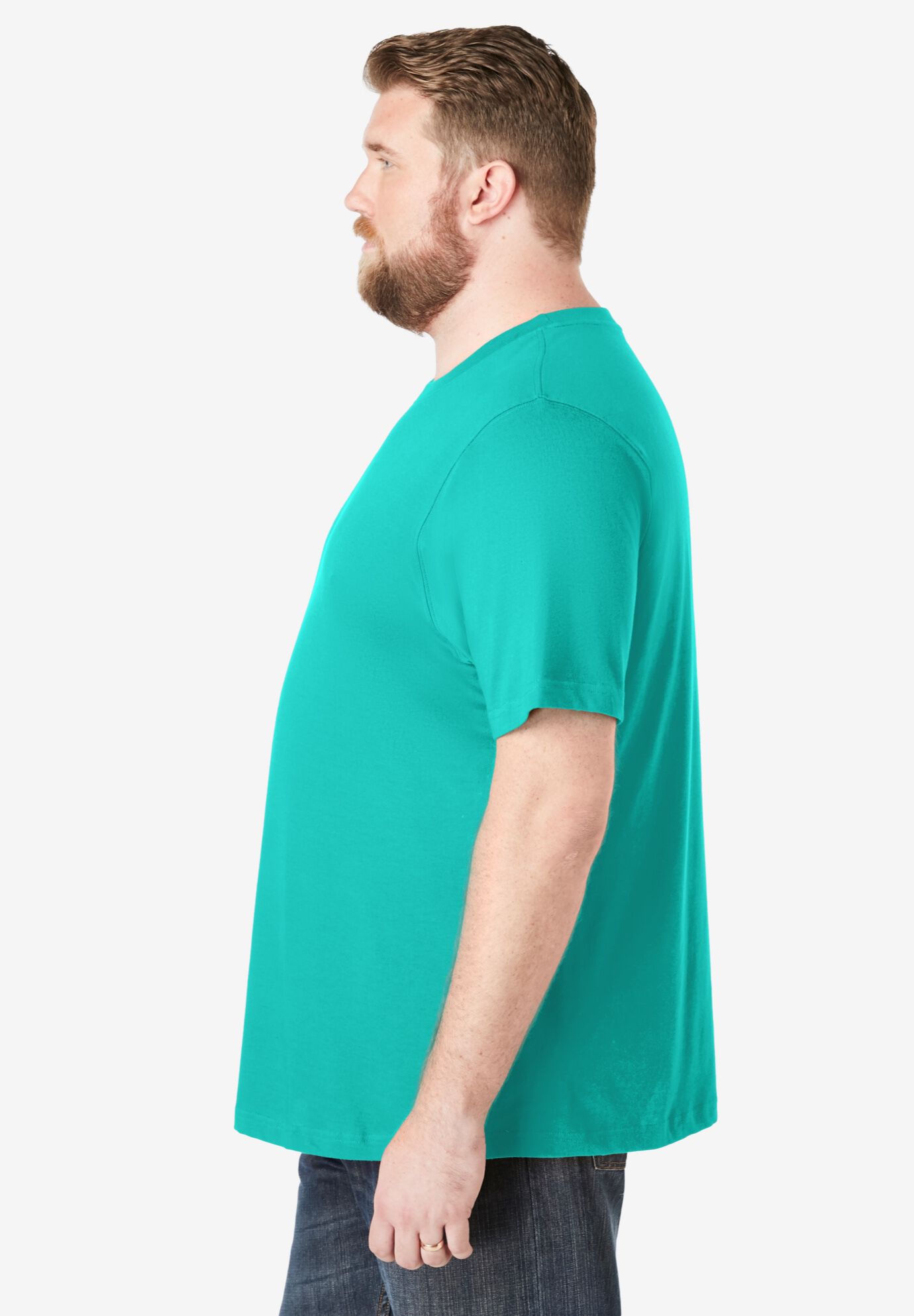 Shrink-Less&trade; Lightweight Crewneck T-Shirt, TIDAL GREEN, alternate image number 2