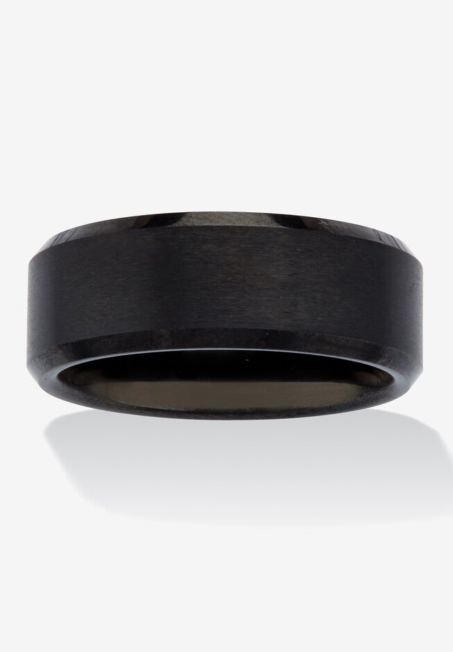 Men's Black Tungsten Matte Finish Ring (8Mm), BLACK, hi-res image number 0
