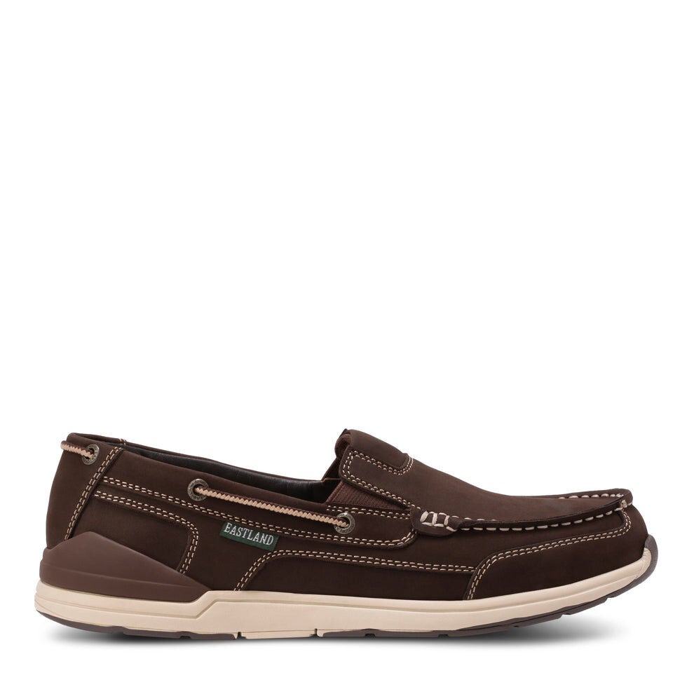 Thames Leather Boat Shoe Slip On, BROWN, alternate image number 2