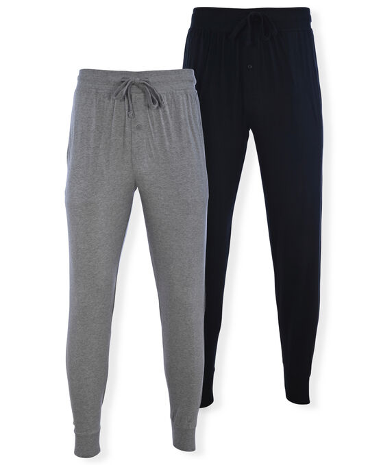 Hanes Big & Tall 2-Pack Knit Pajama Pants, BLACK GREY HEATHER, hi-res image number null