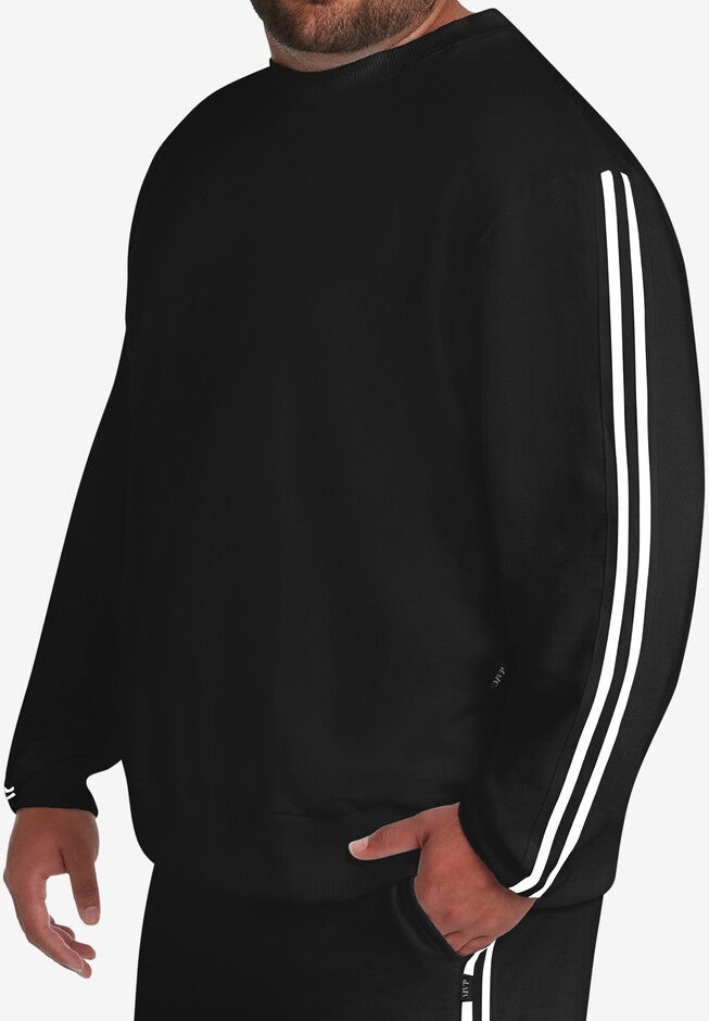 MVP French Terry Striped Sleeve Sweatshirt, ONYX, hi-res image number null