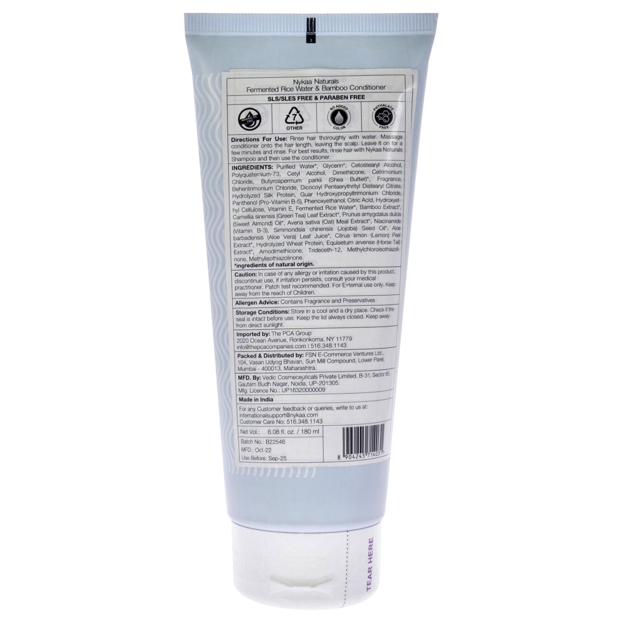 Conditioner - Fermented Rice Water and Bamboo by Nykaa Naturals for Women - 6.08 oz Conditioner, See Description, alternate image number 2