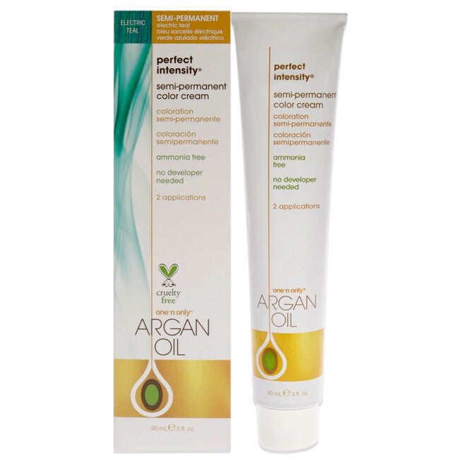 Argan Oil Perfect Intensity Semi-Permanent Color Cream - Electric Teal by One n Only for Unisex - 3 oz Hair Color, See Description, hi-res image number 0