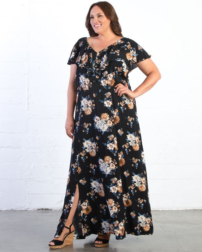 Willow Maxi Dress, Midnight Black Bloom, alternate image number 2