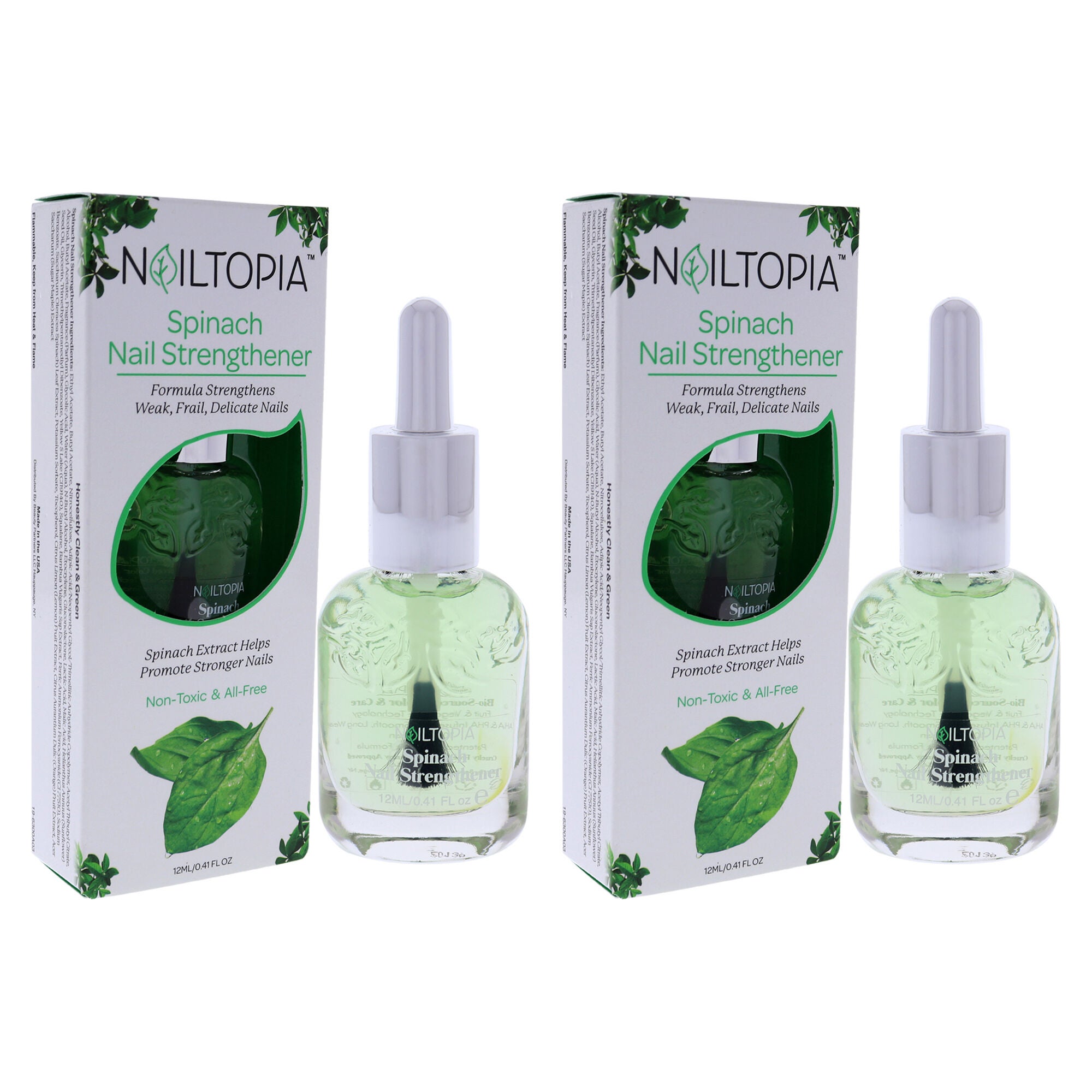 Nail Strengthener - Spinach by Nailtopia for Women - 0.41 oz Nail Treatment - Pack of 2, See Description, alternate image number 1